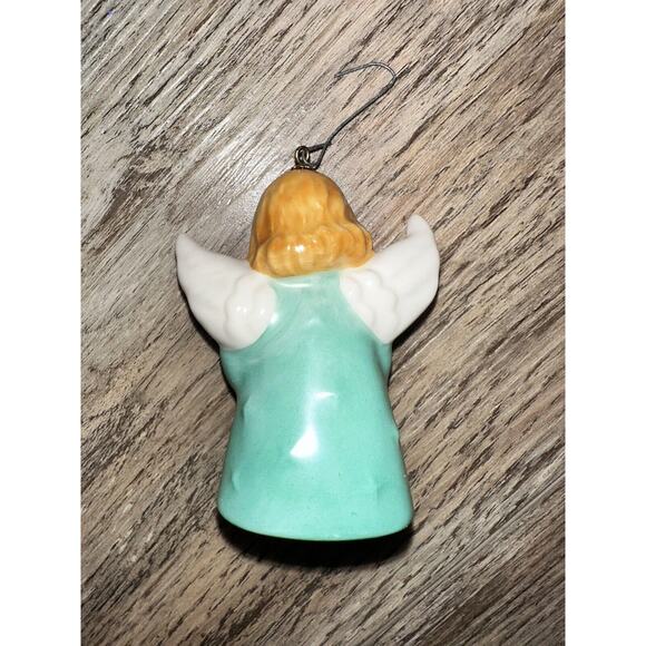 Goebel Angel🎄 Bell Ornament - Vintage Hand-Painted Christmas Decor Green - Picture 2 of 5
